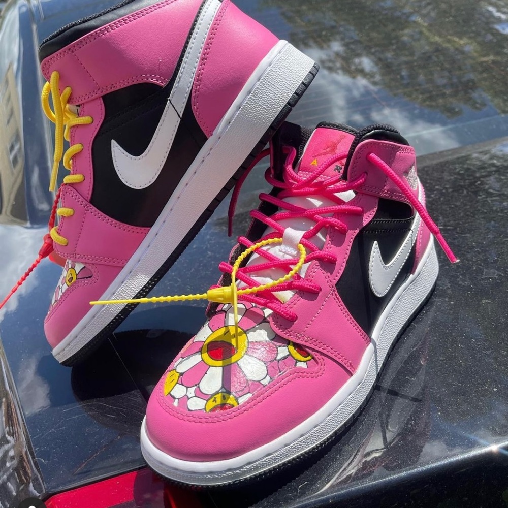 CUSTOM NIKE jordan 1 HIGH TOPS Kids 6.5/womens 8